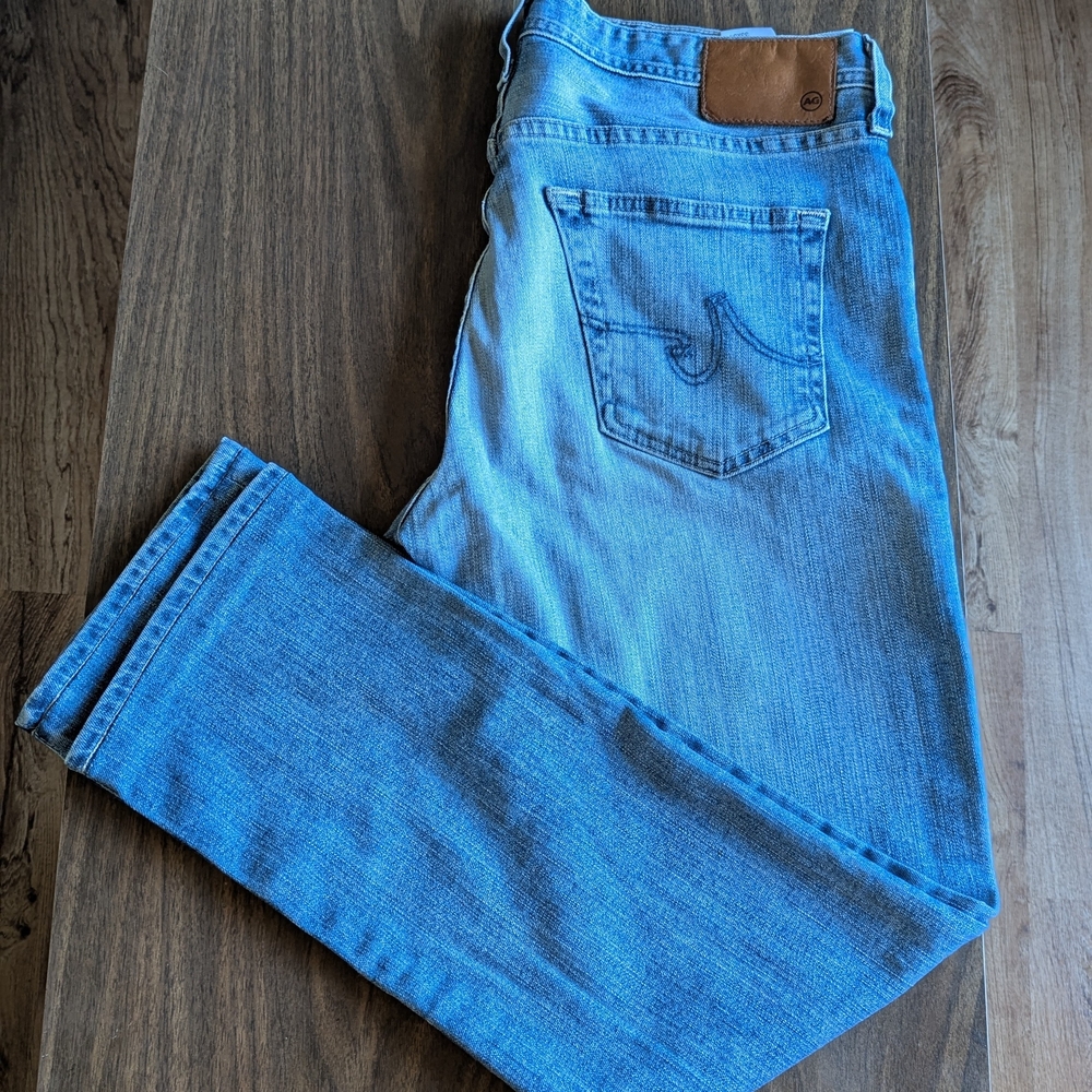 AG Adriano Goldschmied Everett 33x34 Light Wash  Blue Slim Straight Jeans